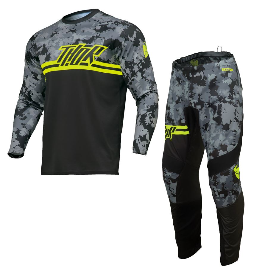 Thor 2025 Youth Sector Digi Camo Black Motocross Combo Kit